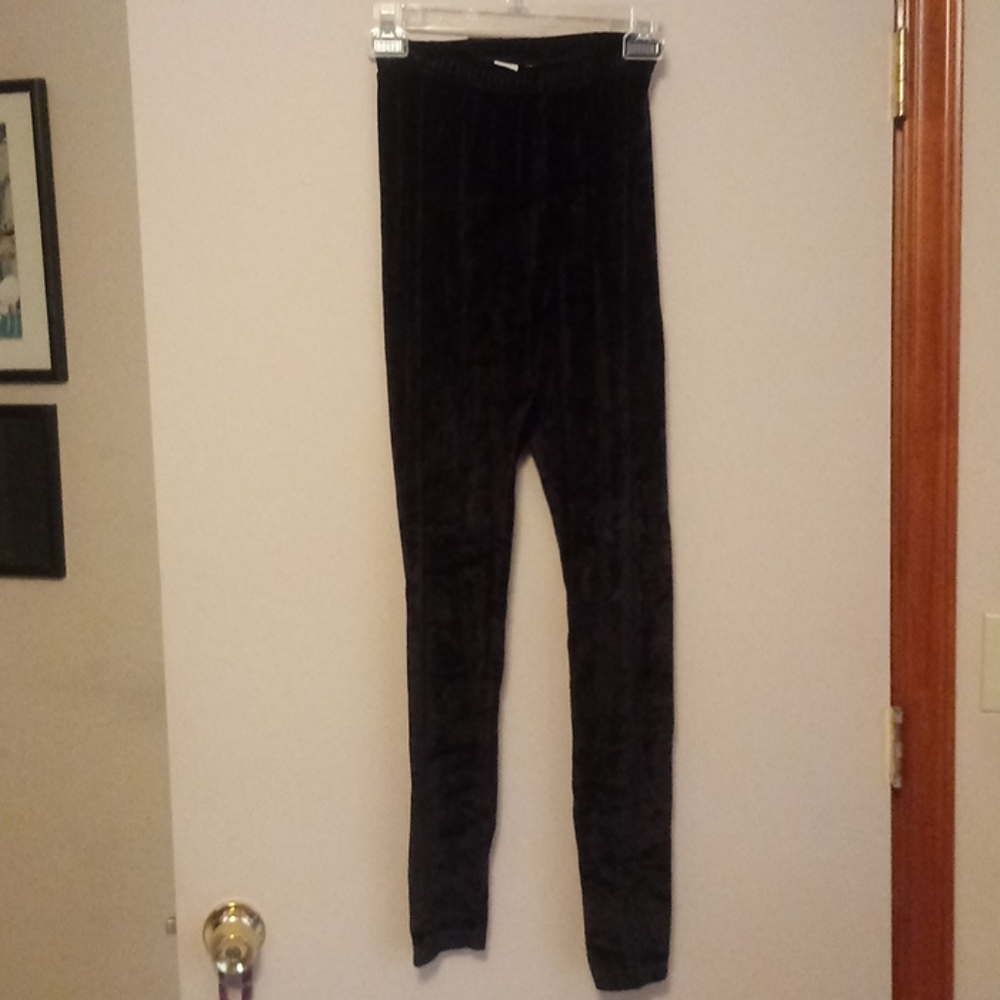Faux velvet leggings
